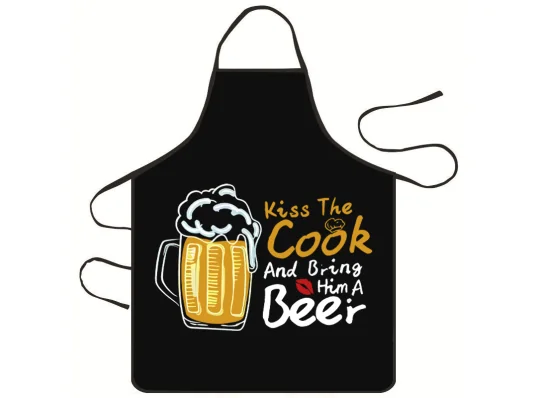 Фартук с приколом Поцелуй повара и принеси пиво купить в интернет магазине подарков ПраздникШоп