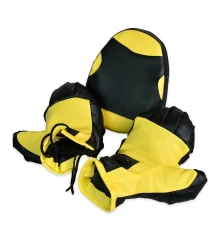 Боксерский набор желто-черные перчатки и лапа (2084) купить в интернет магазине подарков ПраздникШоп