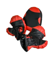 Боксерский набор красно-черные перчатки и лапа (2085) купить в интернет магазине подарков ПраздникШоп