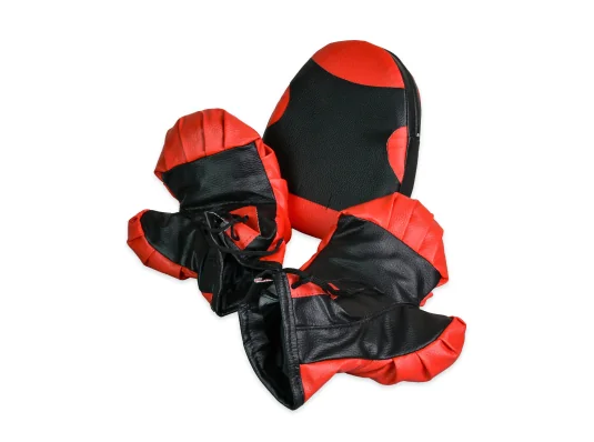 Боксерский набор красно-черные перчатки и лапа (2085) купить в интернет магазине подарков ПраздникШоп