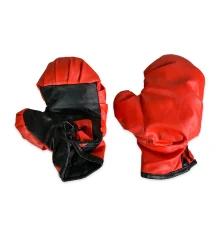 Боксерский набор красно-черные перчатки и лапа (2085) купить в интернет магазине подарков ПраздникШоп