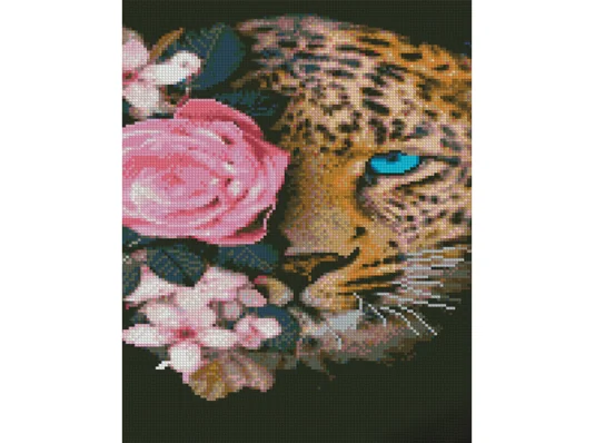 Алмазная мозаика ПРЕМИУМ Взгляд леопарда размером 30х40 см (KB018) купить в интернет магазине подарков ПраздникШоп