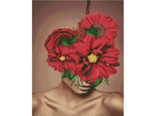 Алмазная мозаика ПРЕМИУМ Женщина-цветок размером 30х40 см (KB044) купить в интернет магазине подарков ПраздникШоп