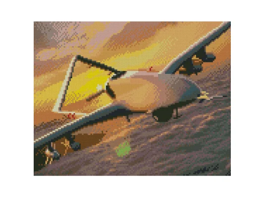 Алмазная мозаика ПРЕМИУМ Байрактор среди облаков размером 30х40 см (HX494) купить в интернет магазине подарков ПраздникШоп