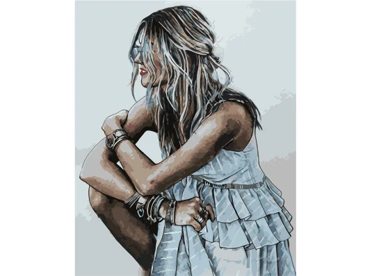 Картина по номерам ПРЕМИУМ Незнакомка с лаком размером 40х50 см VA-0737 купить в интернет магазине подарков ПраздникШоп