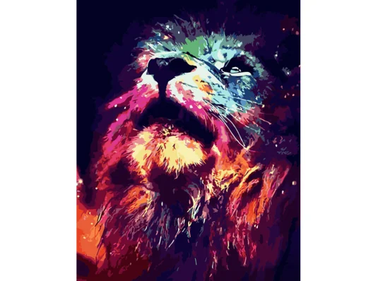 Картина по номерам ПРЕМИУМ Яркий лев размером 40х50 см (GS936) купить в интернет магазине подарков ПраздникШоп