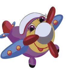 Картина по номерам ПРЕМИУМ Веселый самолетик с лаком размером 30х30 см ES041 купить в интернет магазине подарков ПраздникШоп