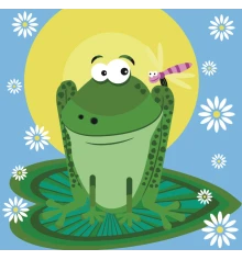 Картина по номерам ПРЕМИУМ Лягушка с лаком размером 30х30 см ES058 купить в интернет магазине подарков ПраздникШоп