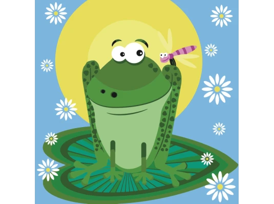 Картина по номерам ПРЕМИУМ Лягушка с лаком размером 30х30 см ES058 купить в интернет магазине подарков ПраздникШоп