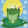 Картина по номерам ПРЕМИУМ Лягушка с лаком размером 30х30 см ES058