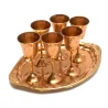 Рюмки бронзовые на подносе «Медь» (н-р 6 шт.) (h-13 d-5.5 см)(80мл) (поднос 30×20×1 см)