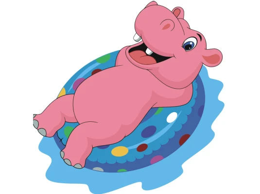 Картина по номерам ПРЕМИУМ Бегемотик на кругу с лаком размером 30х30 см ES095 купить в интернет магазине подарков ПраздникШоп