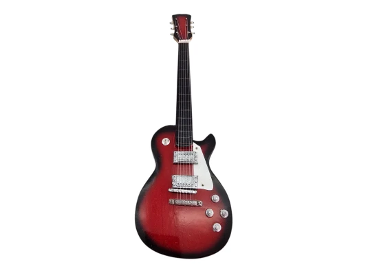 Гитара миниатюра дерево красная (23.5×7.5×1.5 см) купить в интернет магазине подарков ПраздникШоп