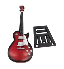 Гитара миниатюра дерево красная (23.5×7.5×1.5 см) купить в интернет магазине подарков ПраздникШоп