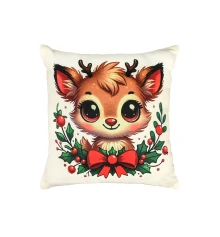Подушка из микровелюра «Помощница Санты» 35*35 см (61158) купить в интернет магазине подарков ПраздникШоп