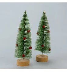 Декор новогодний настольный Елочка 20 см с шариками (зеленый) купить в интернет магазине подарков ПраздникШоп