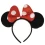 Ушки Микки Мауса с бантом (черные с красным)