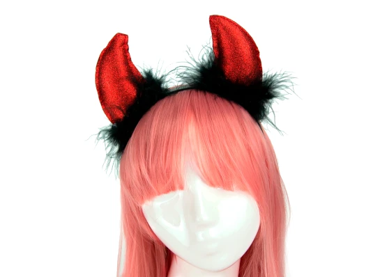 Рога Чертенка с пухом купить в интернет магазине подарков ПраздникШоп