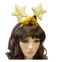 Ободок карнавальный Звездочки на пружинках 13127 (золотой) купить в интернет магазине подарков ПраздникШоп