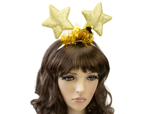 Ободок карнавальный Звездочки на пружинках 13127 (золотой) купить в интернет магазине подарков ПраздникШоп