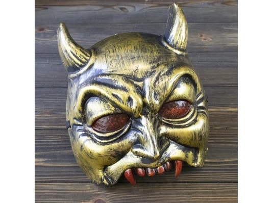 Полумаска Демон (золото) купить в интернет магазине подарков ПраздникШоп