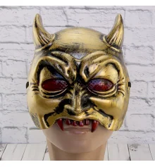 Полумаска Демон (золото) купить в интернет магазине подарков ПраздникШоп