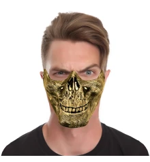 Полумаска Череп (золото) купить в интернет магазине подарков ПраздникШоп