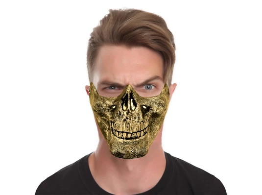 Полумаска Череп (золото) купить в интернет магазине подарков ПраздникШоп
