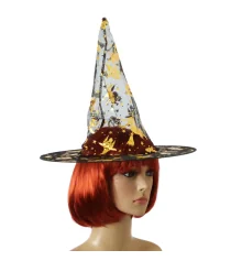 Шляпа Колпак капроновая (черная с золотом) купить в интернет магазине подарков ПраздникШоп