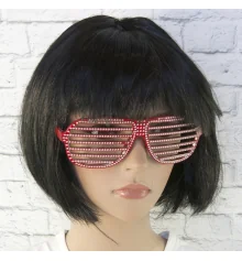 Очки Жалюзи со стразами (красные) купить в интернет магазине подарков ПраздникШоп