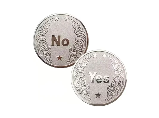 Сувенирная монета принятия решений YES/NO 3802 (серебряная) купить в интернет магазине подарков ПраздникШоп