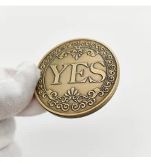 Сувенирная монета принятия решений YES/NO 3703 (золото антик) купить в интернет магазине подарков ПраздникШоп