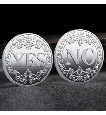 Сувенирная монета принятия решений YES/NO 3702 (серебряная) купить в интернет магазине подарков ПраздникШоп
