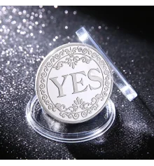 Сувенирная монета принятия решений YES/NO 3702 (серебряная) купить в интернет магазине подарков ПраздникШоп