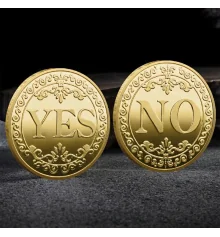 Сувенирная монета принятия решений YES/NO 3701 (золотая) купить в интернет магазине подарков ПраздникШоп