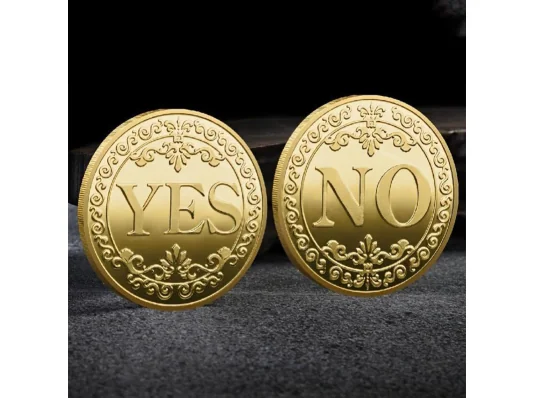 Сувенирная монета принятия решений YES/NO 3701 (золотая) купить в интернет магазине подарков ПраздникШоп