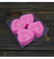 Свечи плавающие Сердце (уп. 4шт) розовые купить в интернет магазине подарков ПраздникШоп