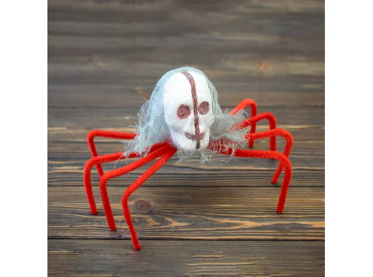 Паук готический череп 30см (красный) купить в интернет магазине подарков ПраздникШоп