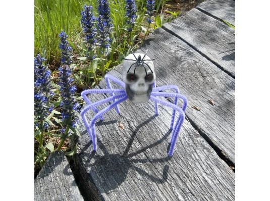 Паук готический череп 30см (фиолетовый) купить в интернет магазине подарков ПраздникШоп