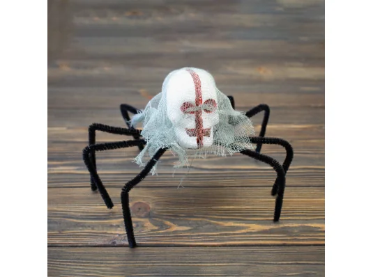 Паук готический череп 30см (черный) купить в интернет магазине подарков ПраздникШоп