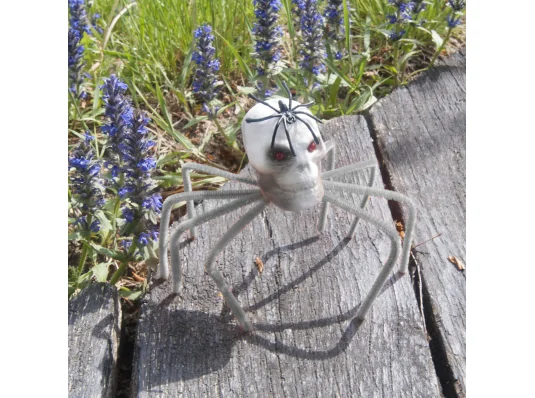 Паук готический череп 30см (серый) купить в интернет магазине подарков ПраздникШоп