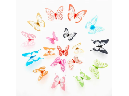 Набор декоративных бабочек на стену 3D H-Z-102 (уп. 18 шт) купить в интернет магазине подарков ПраздникШоп