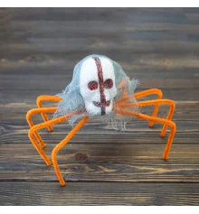 Паук готический череп 30см (оранжевый) купить в интернет магазине подарков ПраздникШоп