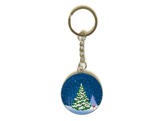 3D брелок новогодний Елка в снегу 3 купить в интернет магазине подарков ПраздникШоп