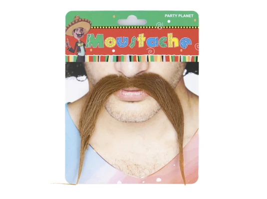 Усы накладные карнавальные Подкова (коричневые) купить в интернет магазине подарков ПраздникШоп