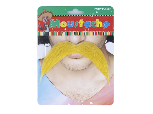 Усы накладные карнавальные Подкова (блонд) купить в интернет магазине подарков ПраздникШоп