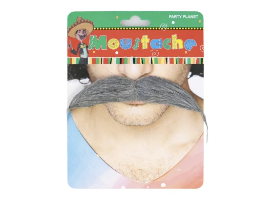 Усы накладные карнавальные Бальбо (седые) купить в интернет магазине подарков ПраздникШоп