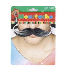 Усы накладные карнавальные Английские (черные с сединой) купить в интернет магазине подарков ПраздникШоп