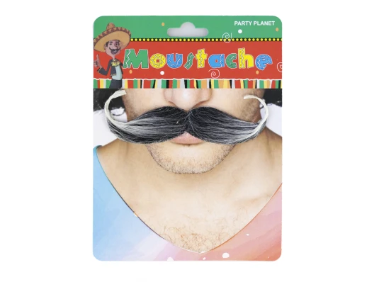 Усы накладные карнавальные Английские (черные с сединой) купить в интернет магазине подарков ПраздникШоп