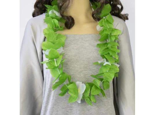 Гавайские леи Нимфа (зеленые с белым) купить в интернет магазине подарков ПраздникШоп